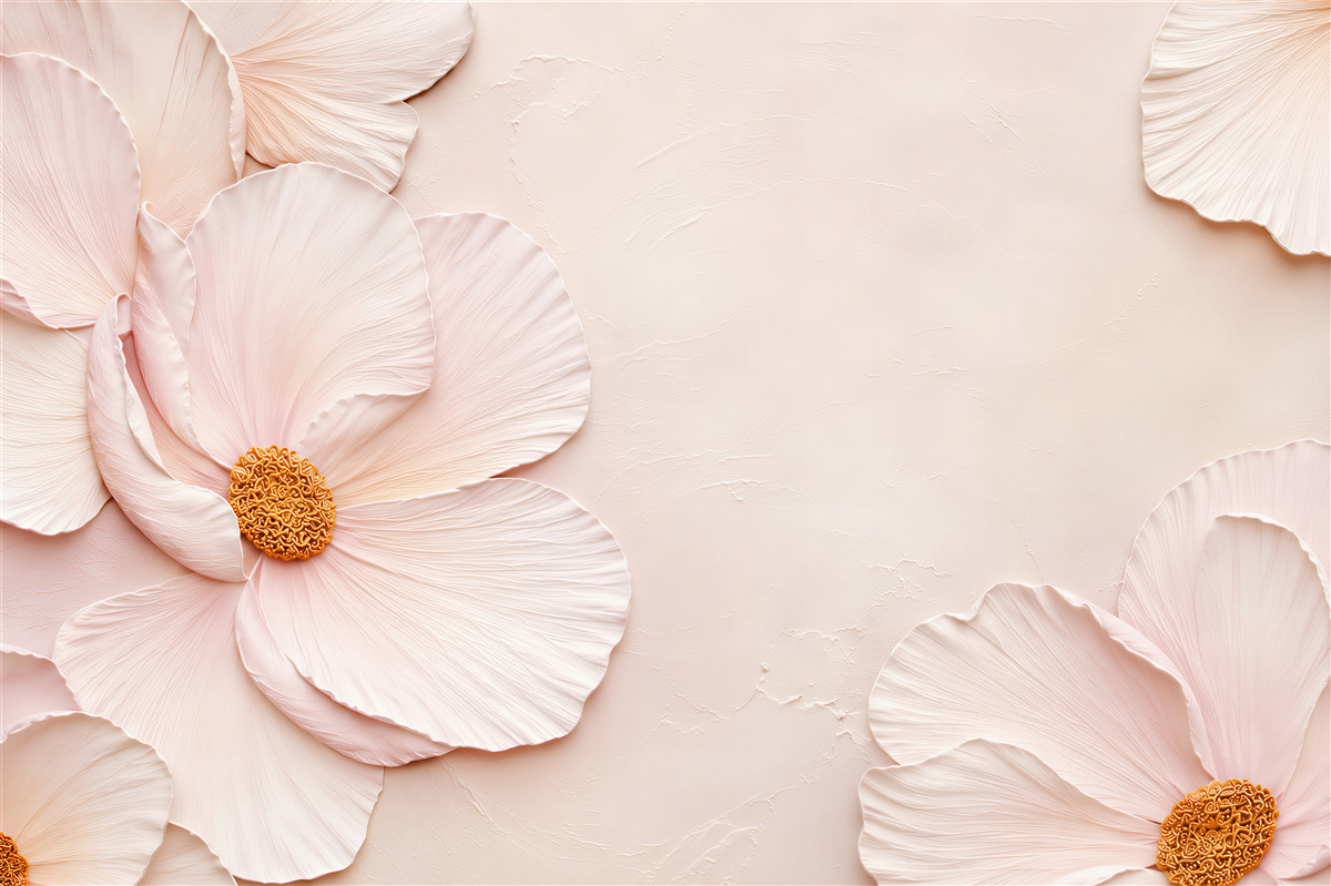 Fototapeten große pudrige Rosen in 3D elegant