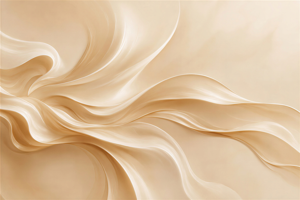 Fototapeten abstrakte goldene Wellen beige elegant für das Wohnzimmer