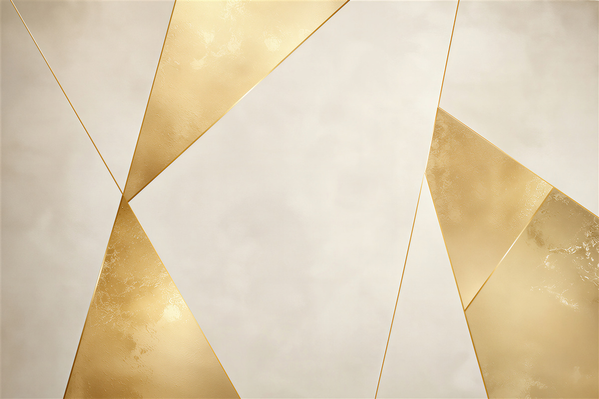 Fototapeten geometrische Abstraktion weiß-gold modern elegant