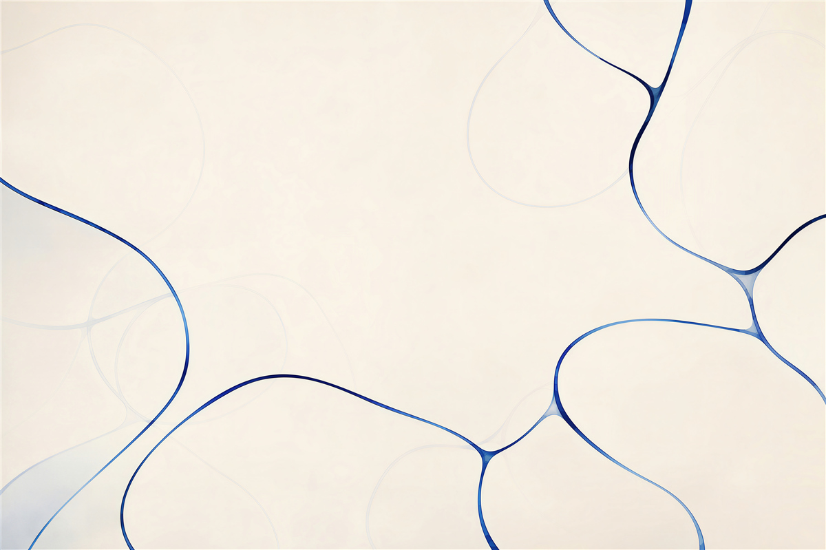 Fototapeten abstrakte blaue Linien auf hellem Hintergrund modern