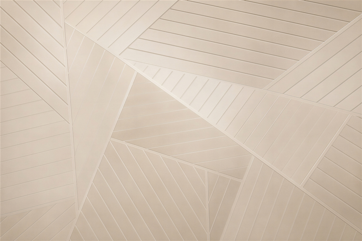 Fototapeten geometrische beige Holzpaneele modern