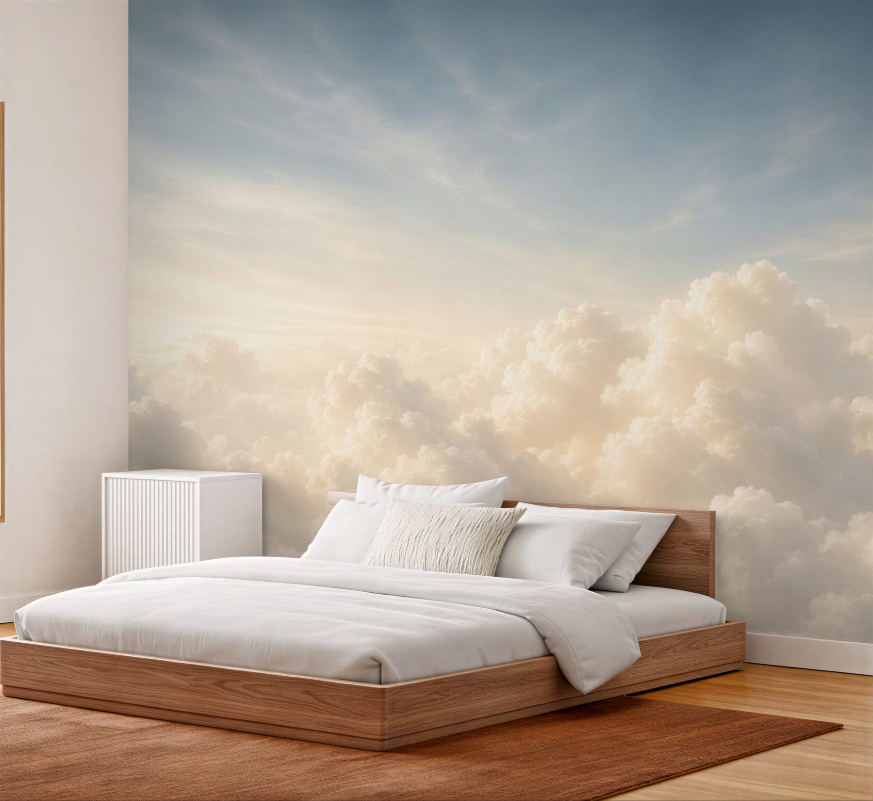 Fototapeten weiße Wolken am blauen Himmel ruhig für das Schlafzimmer