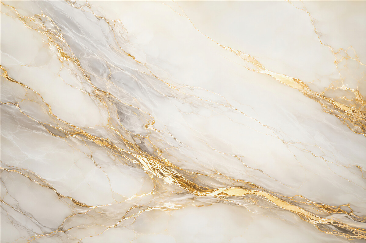 Fototapeten cremefarbener Marmor mit goldenen Adern elegant modern