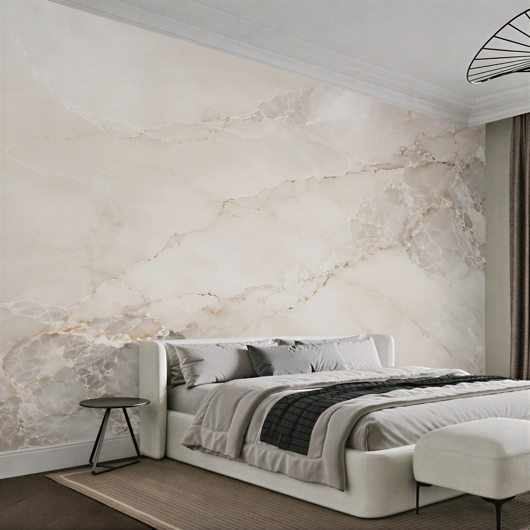 Fototapeten cremefarbener Marmor mit goldenen Adern elegant für das Wohnzimmer