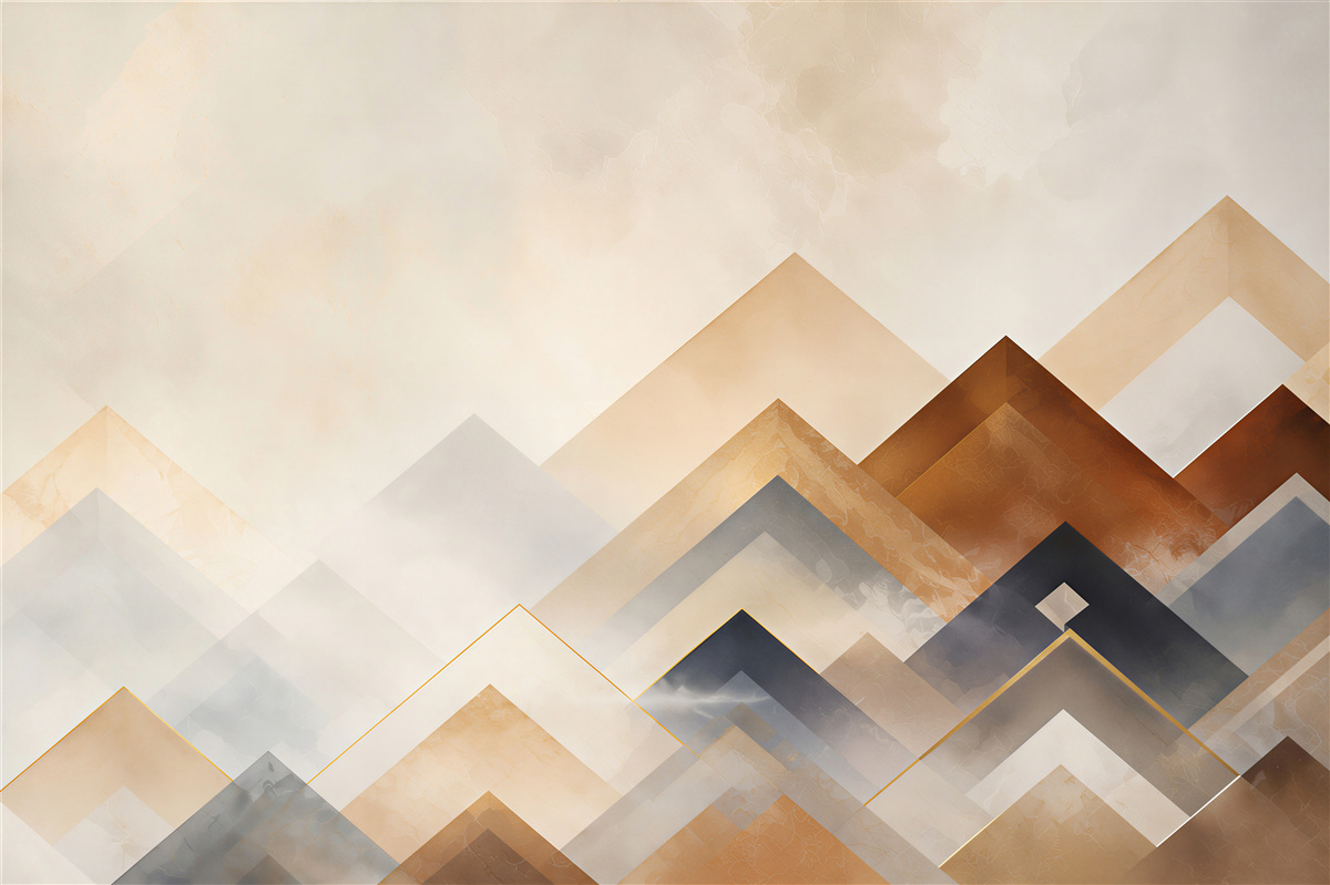 Fototapeten abstrakte geometrische Gipfel beige braun modern