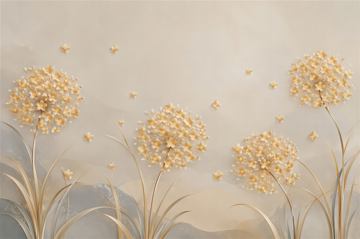 Fototapeten Zierknoblauch gold-beige elegant