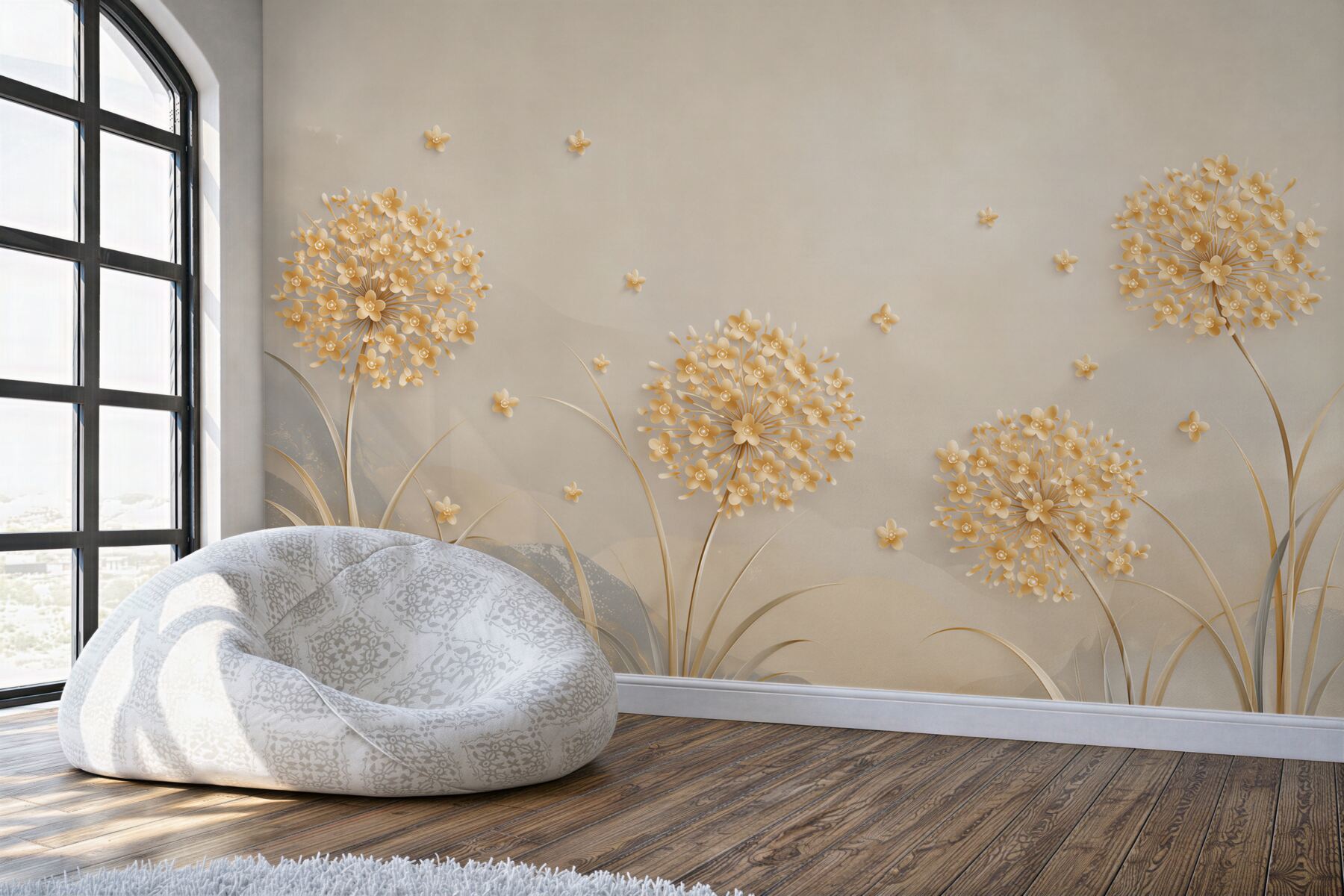 Fototapeten Zierknoblauch gold-beige elegant