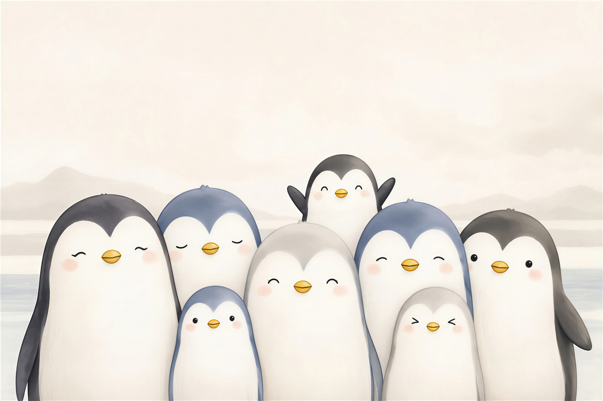 Fototapeten Pinguine mit Ballon