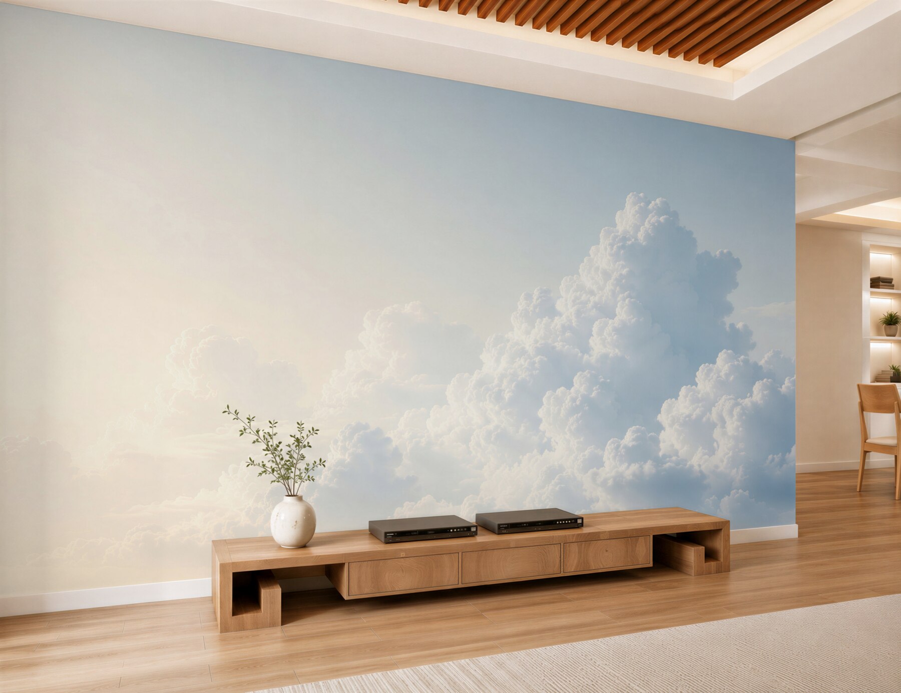Fototapeten flauschige weiße Wolken