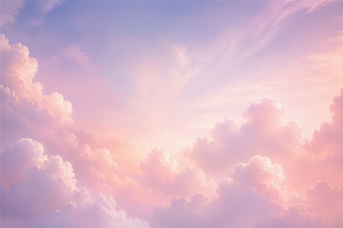 Fototapeten rosa Wolken beim Sonnenuntergang