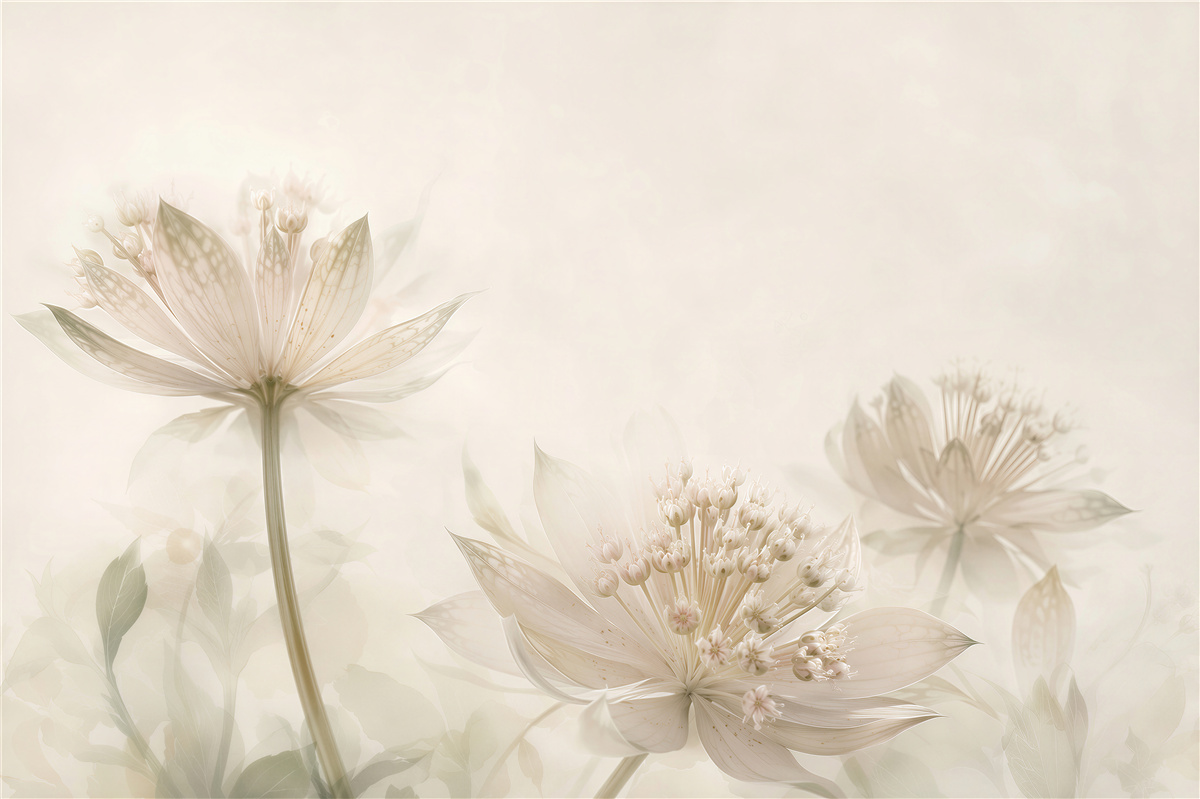 Fototapeten schwarz-weiße Lotusblumen