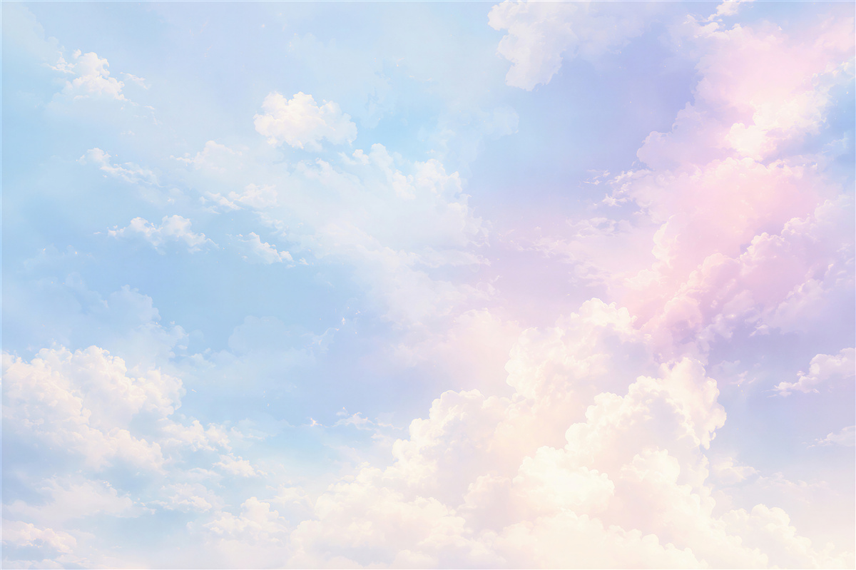 Fototapeten heller Himmel mit weißen Wolken