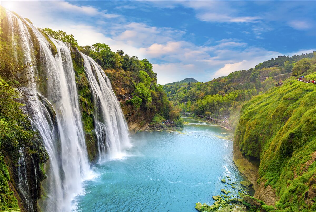 Fototapeten mächtiger Huangguoshu-Wasserfall