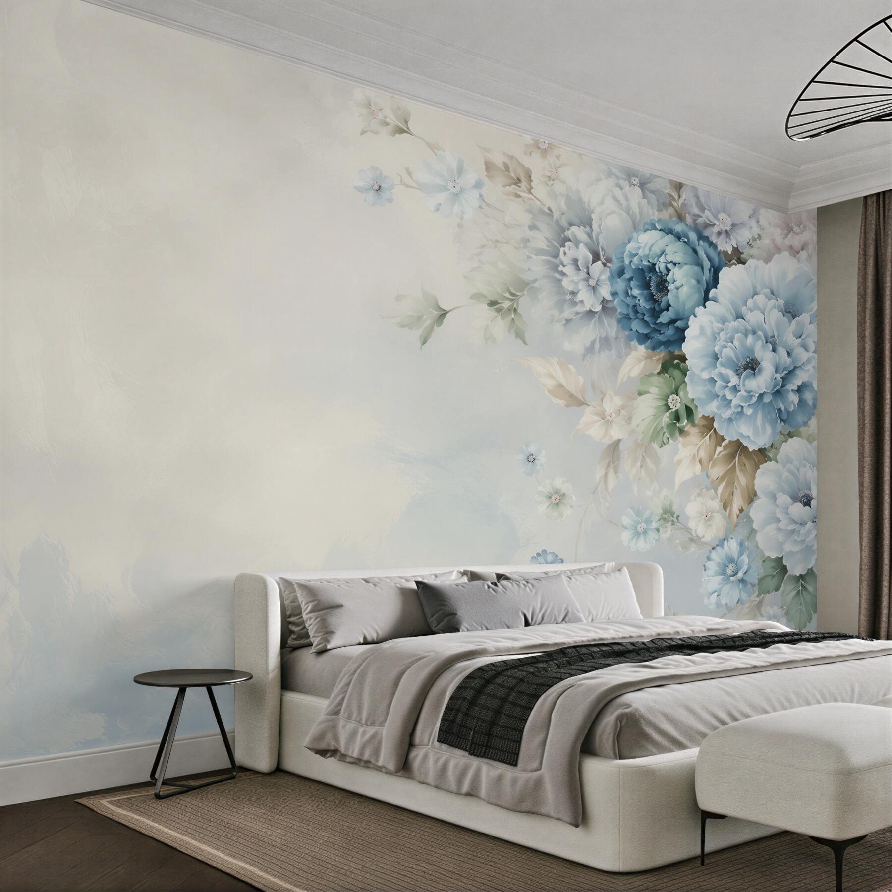 Fototapeten Komposition aus lila und blauen Blumen