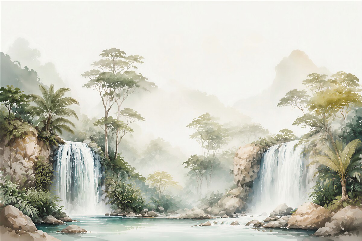 Fototapeten Wasserfälle im Regenwald