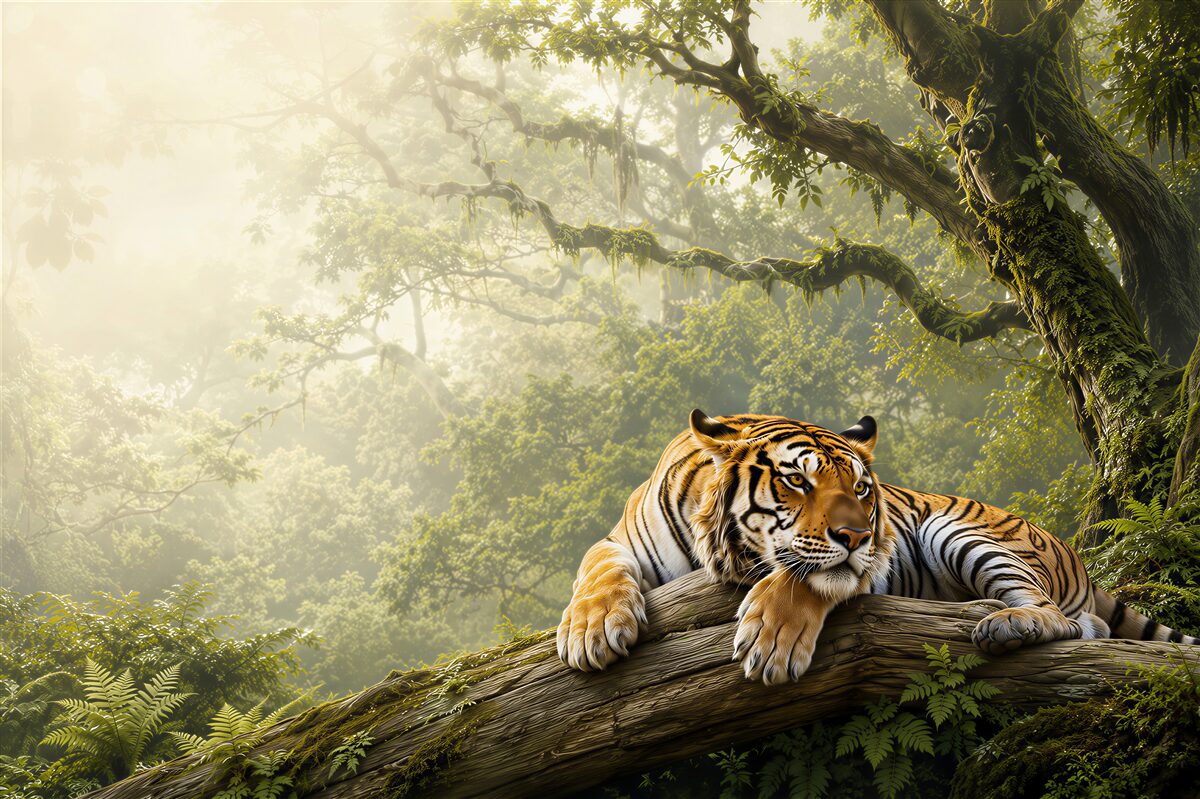 Fototapeten Tiger im Urlaub im Dschungel