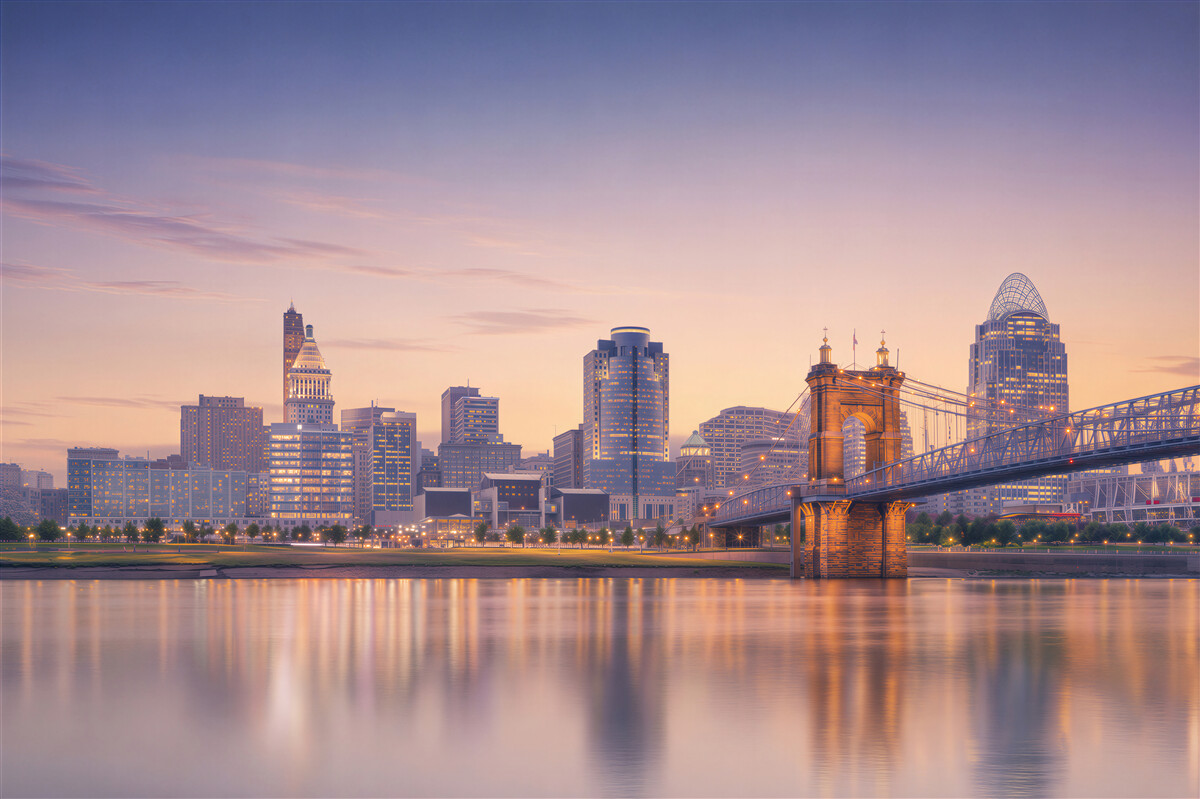 Fototapeten nächtliche Stadt Cincinnati