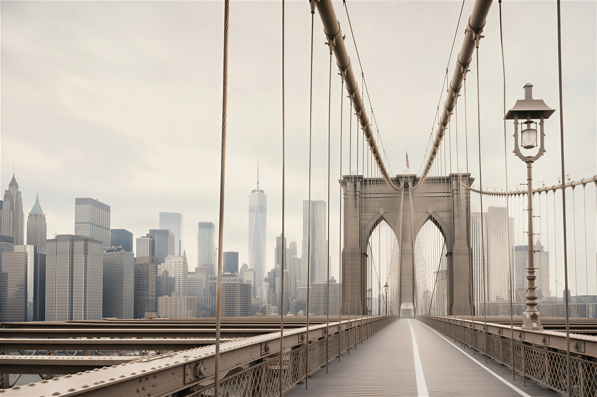 Fototapeten Brooklyn-Brücke in Schwarz-Weiß