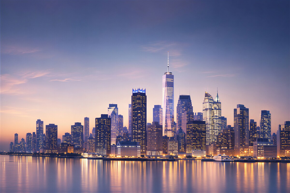 Fototapeten unglaubliche Aussicht auf die Stadt bei Nacht