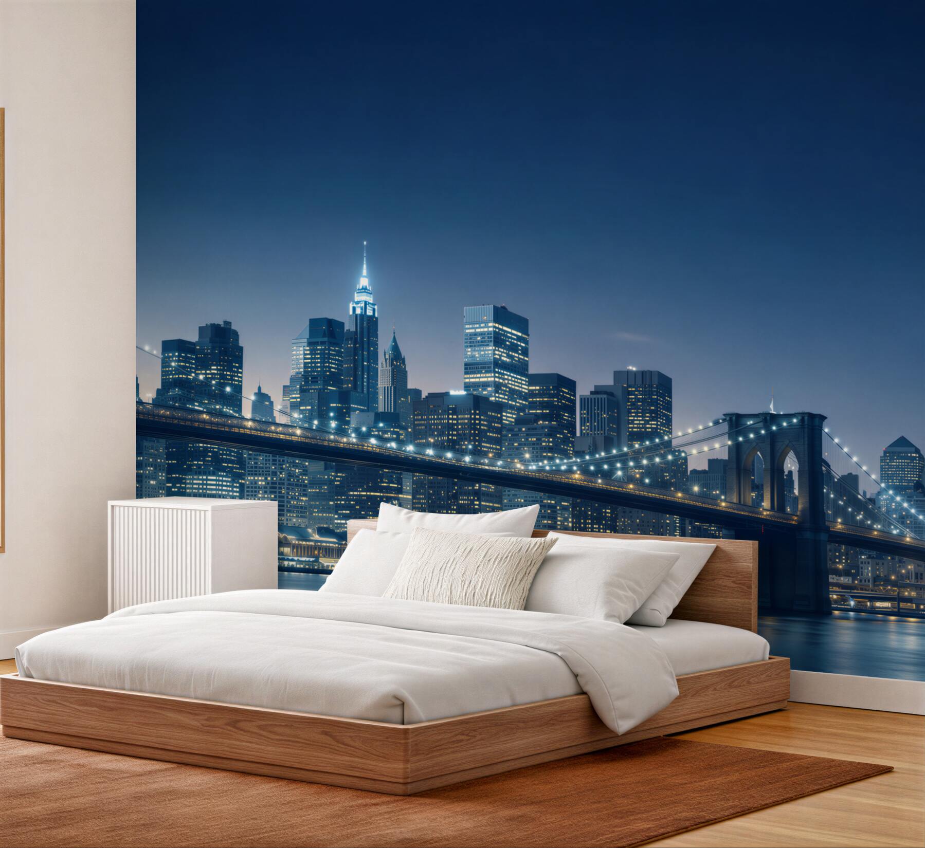 Fototapeten Brooklyn Bridge bei Nacht