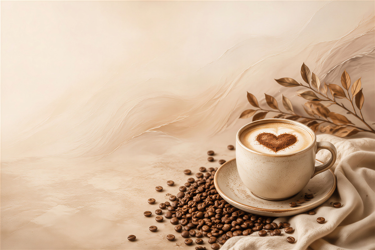Fototapeten Kaffeetasse und verstreute Bohnen
