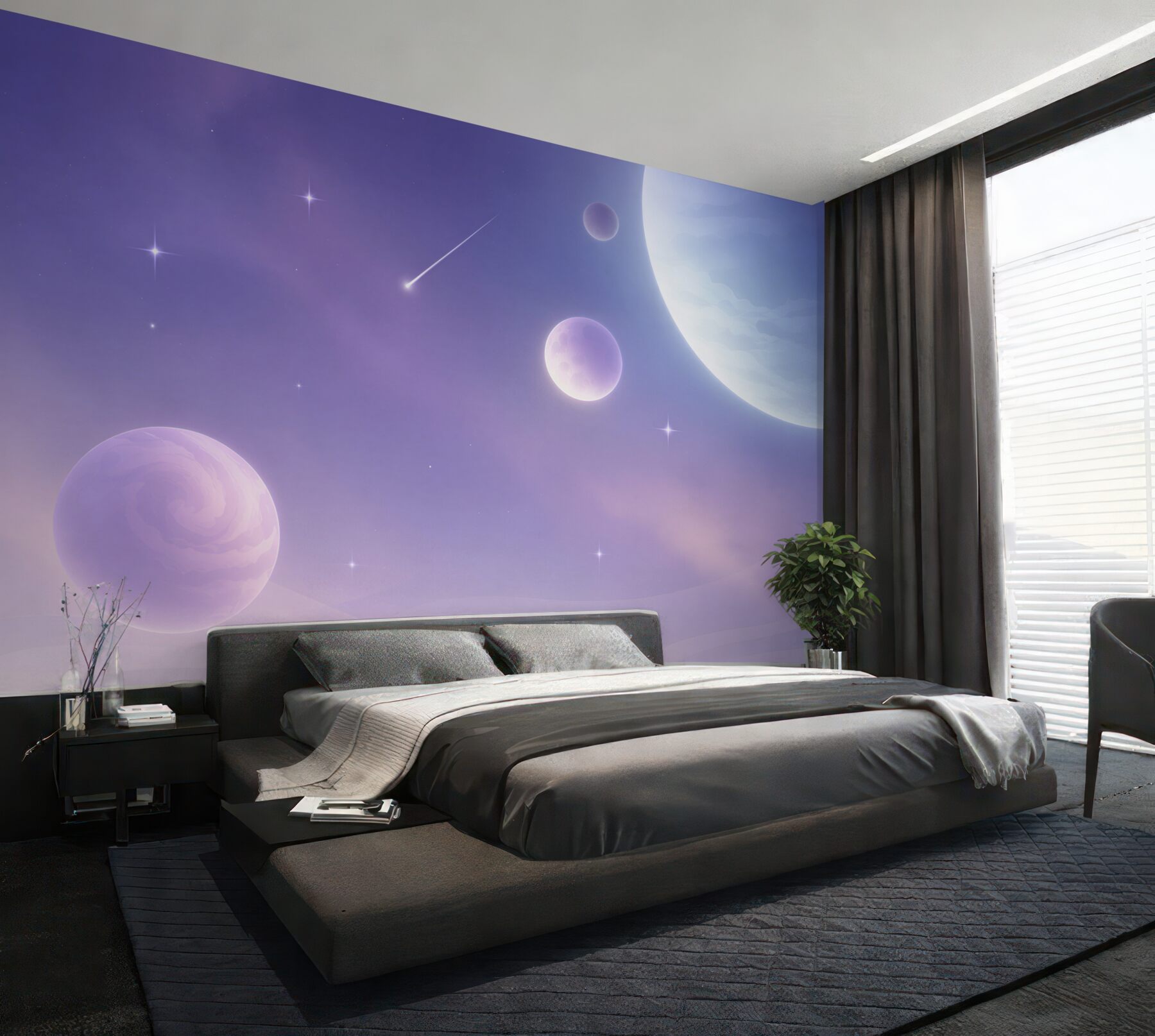 Fototapeten Planeten und Sterne im Weltraum