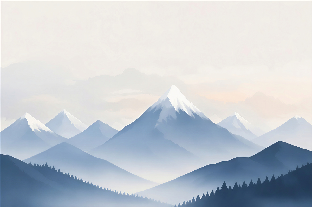 Fototapeten blaue Bergsilhouetten