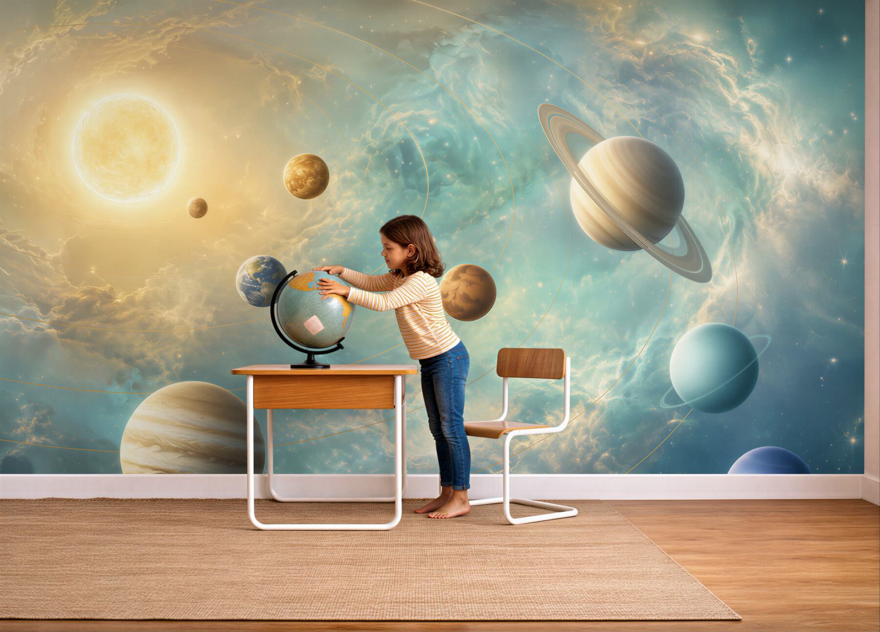 Fototapeten mehrere Planeten im Weltraum
