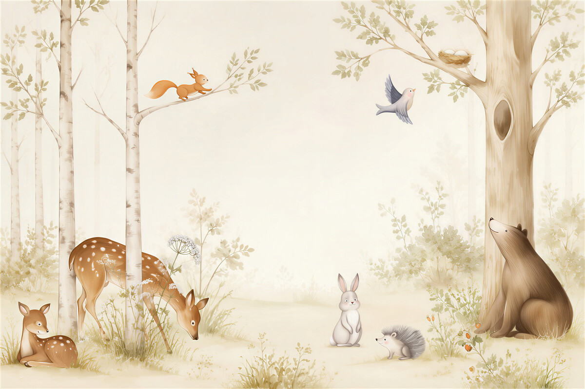 Fototapeten Tiere im Frühlingswald