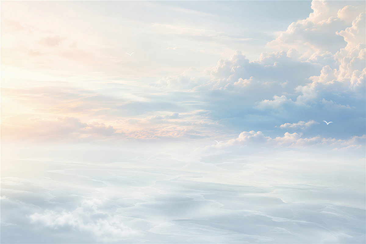 Fototapeten ruhige, flauschige Wolken