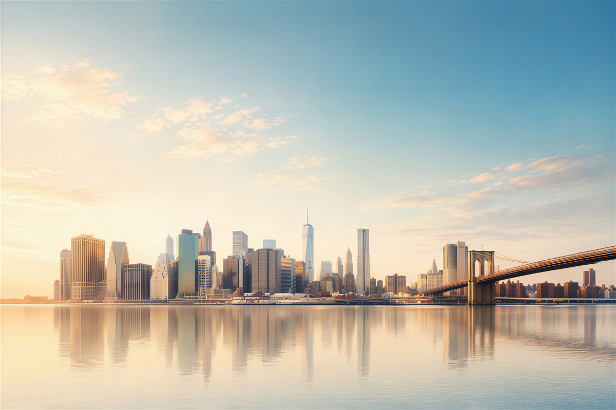 Fototapeten Brooklyn Bridge und Manhattan in New York