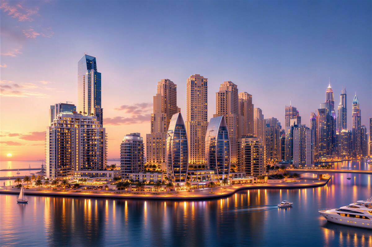 Fototapeten Dämmerung über Dubai