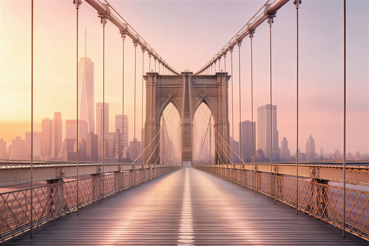 Fototapeten Fußgängerbrücke in Brooklyn