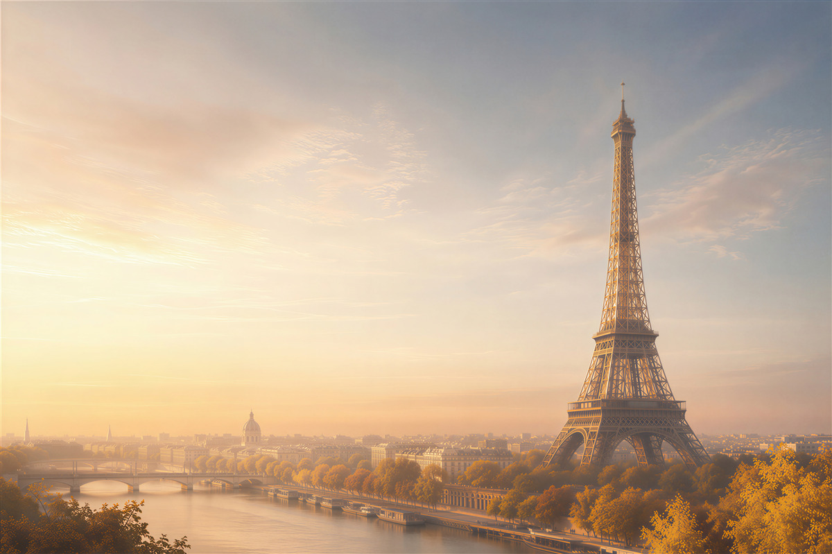 Fototapeten Herz von Paris bei Dämmerung