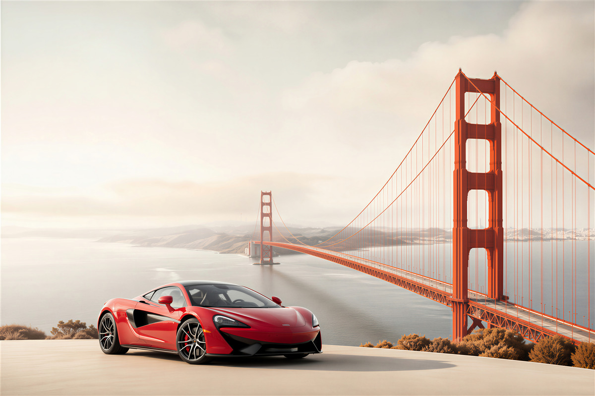 Fototapeten McLaren vor der Brücke