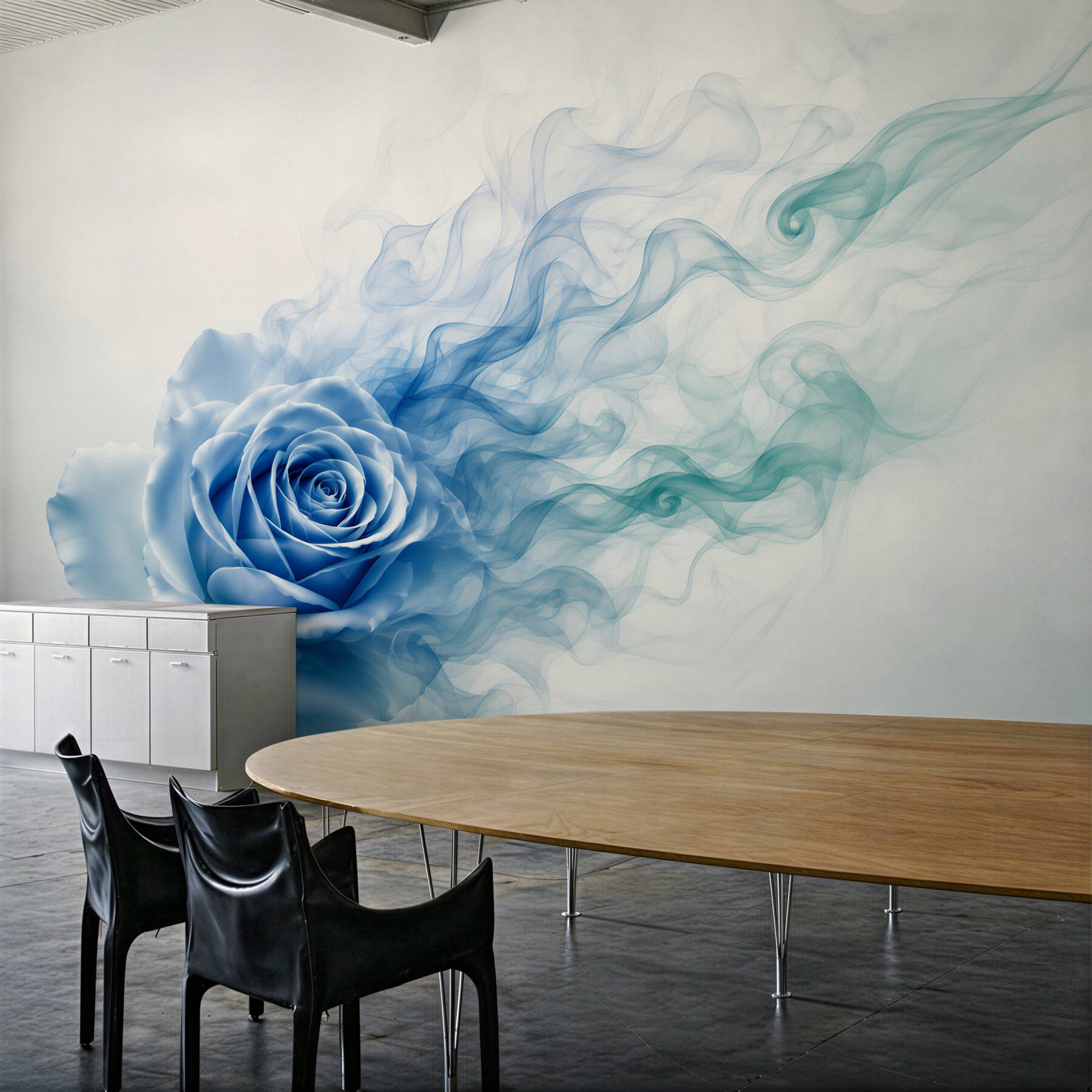 Fototapeten blaue Rose im Himmelnebel