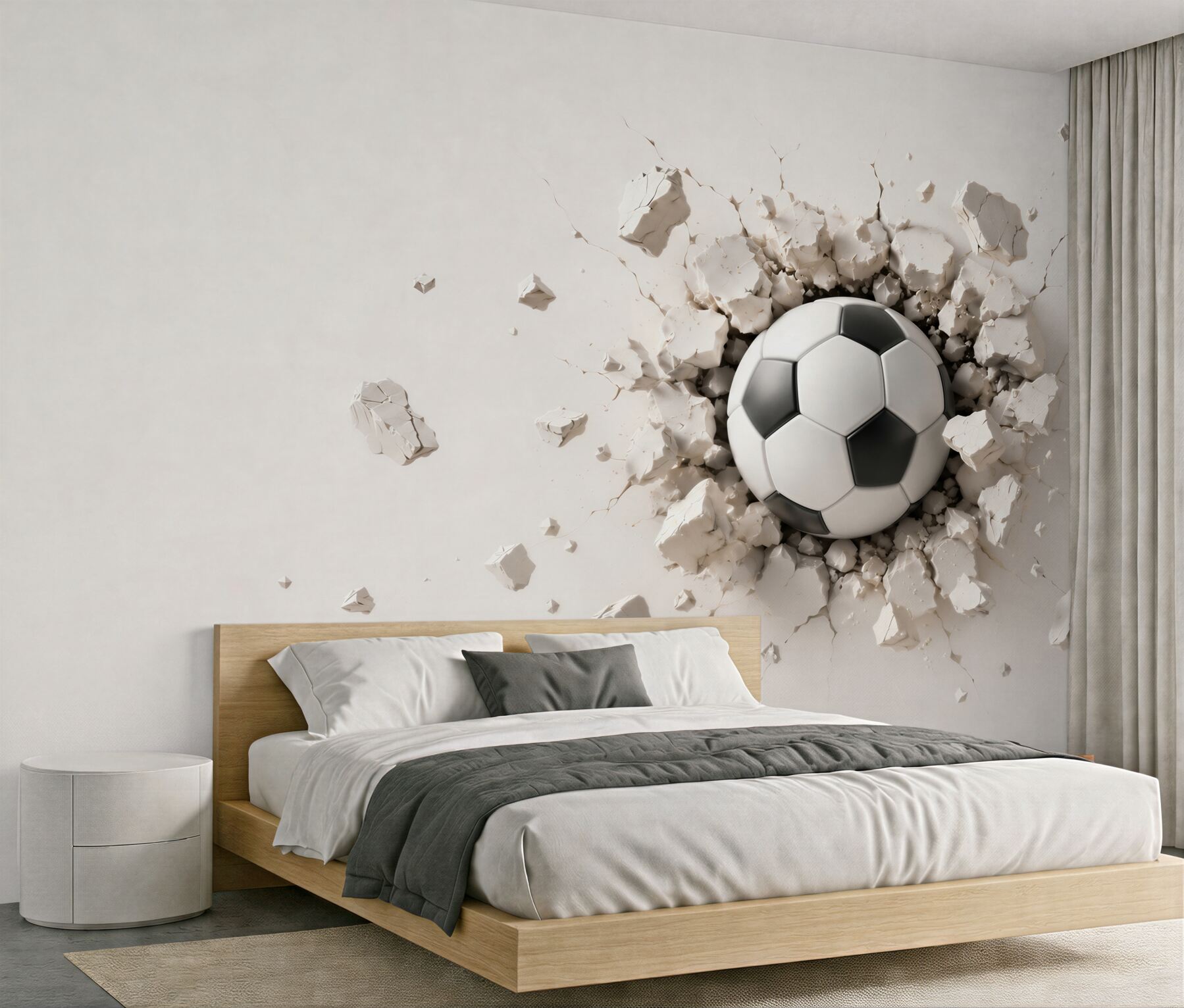 Fototapeten Ball hat die Wand getroffen
