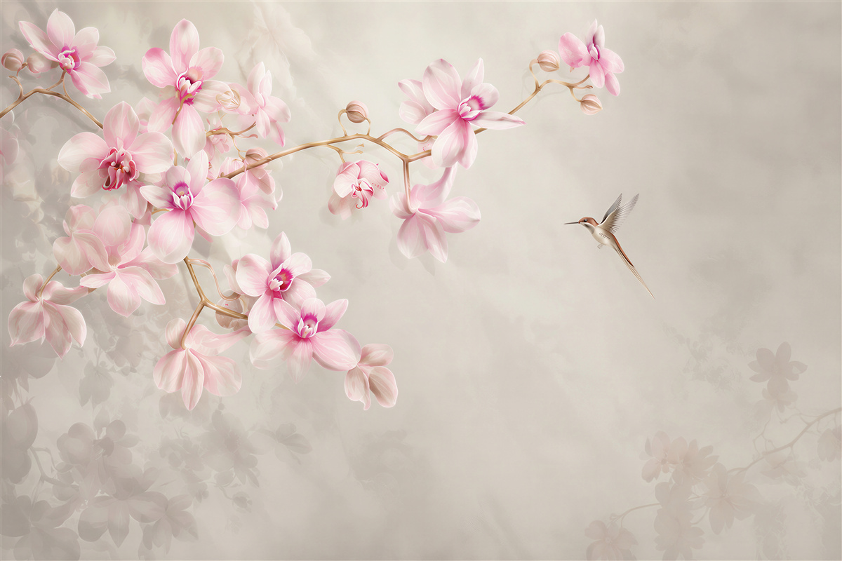 Fototapeten zarte lilafarbene Orchideen