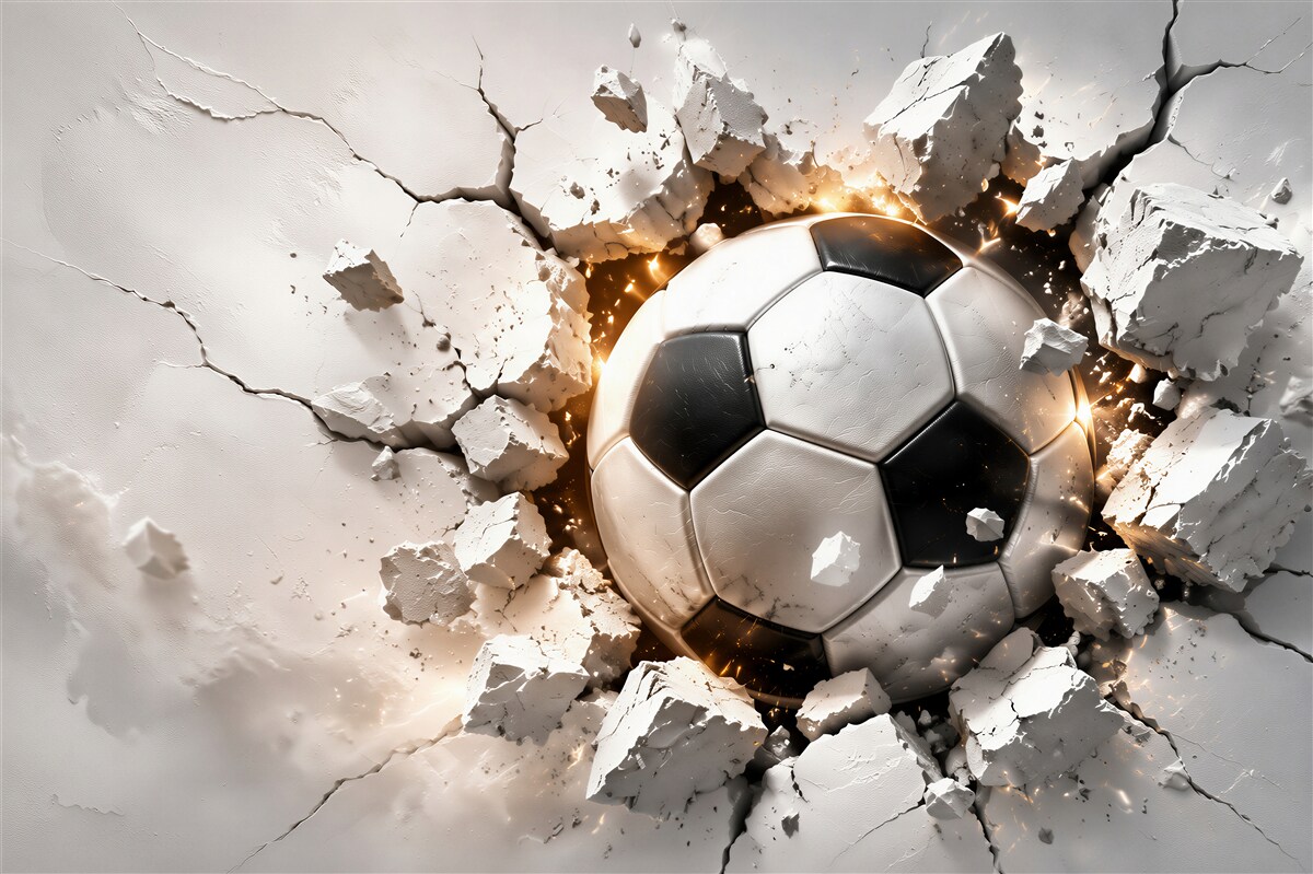 Fototapeten fliegender Fußball