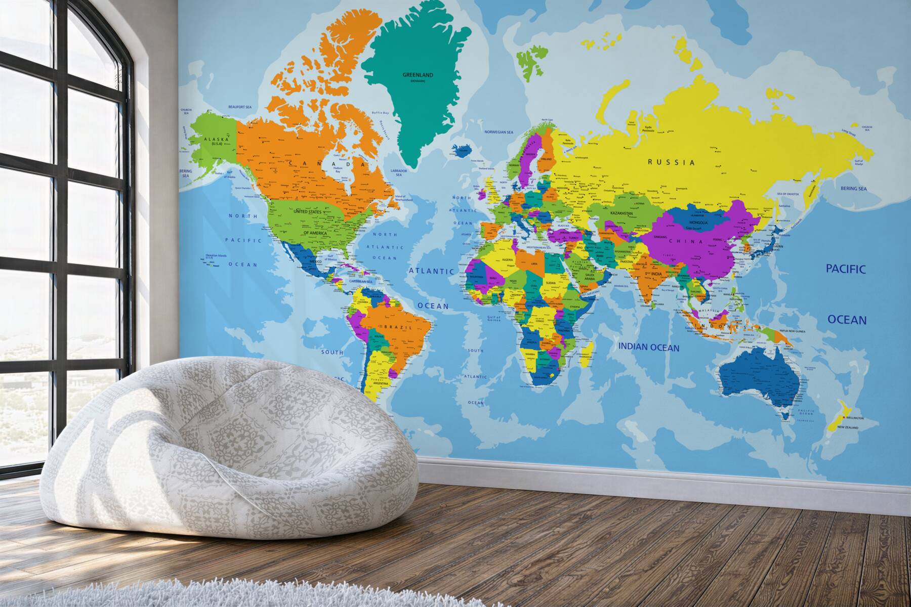 Fototapeten geopolitische Weltkarte