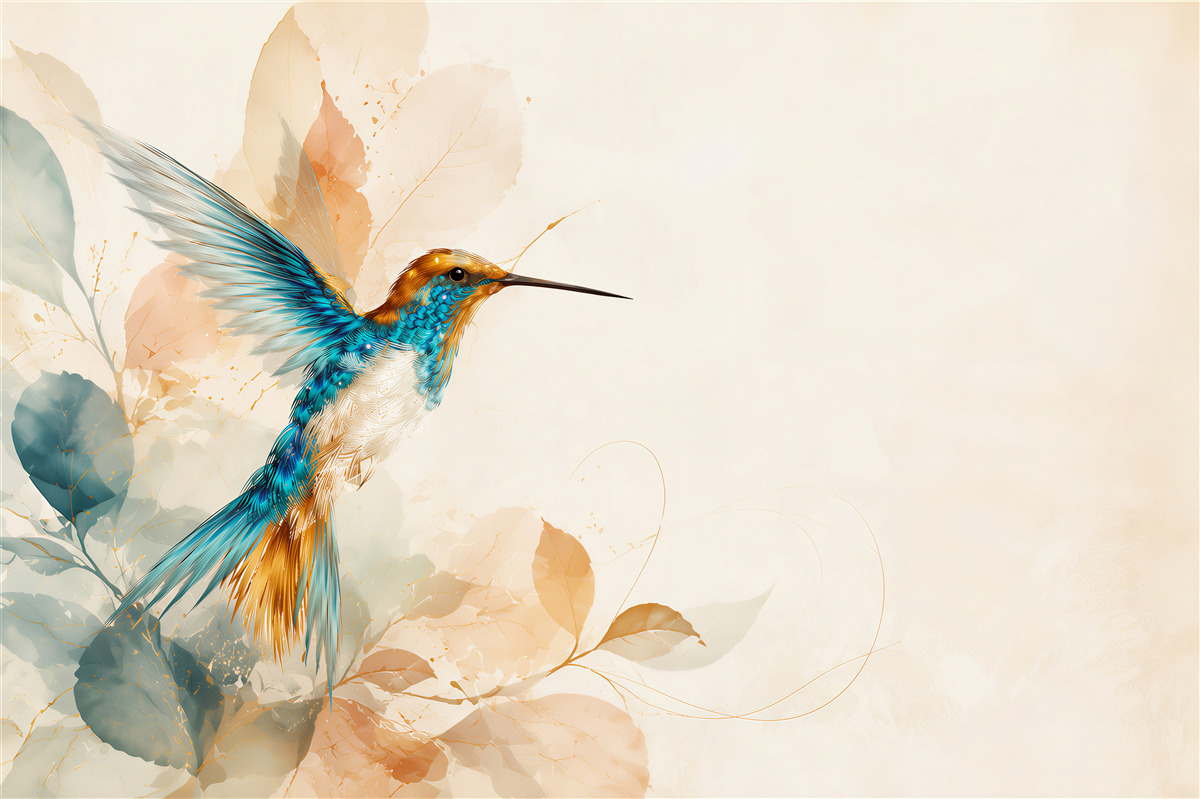 Fototapeten abstrakte blaue Kolibri