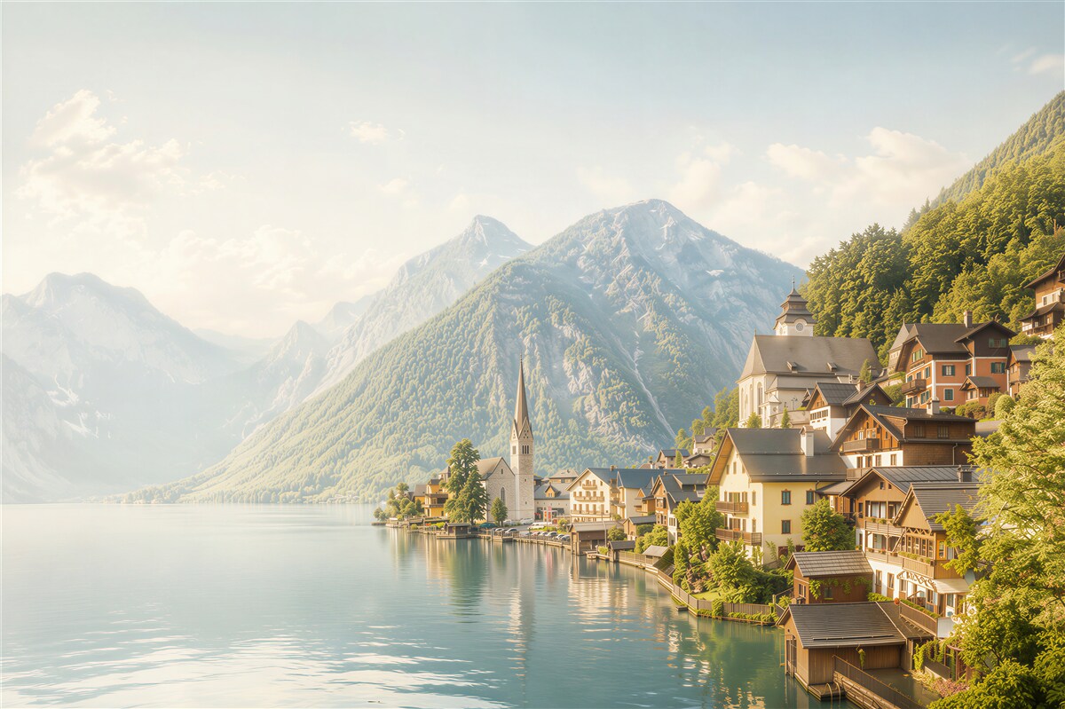 Fototapeten unglaubliches österreichisches Hallstatt