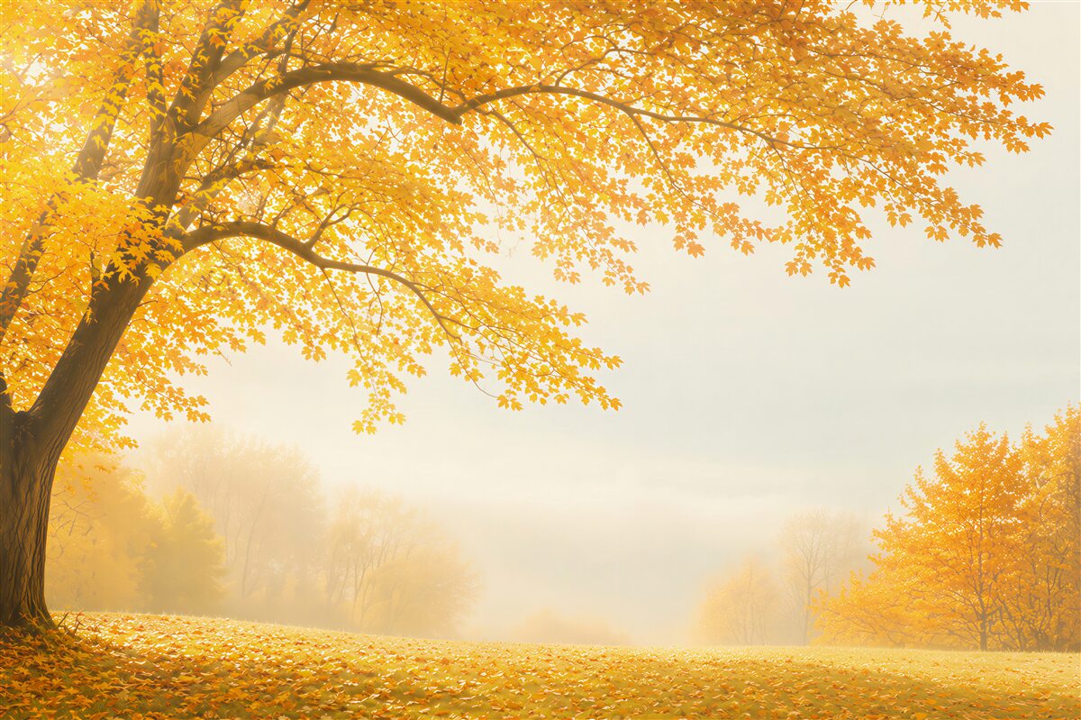 Fototapeten der gelbe Herbst ist in den Wald gekommen