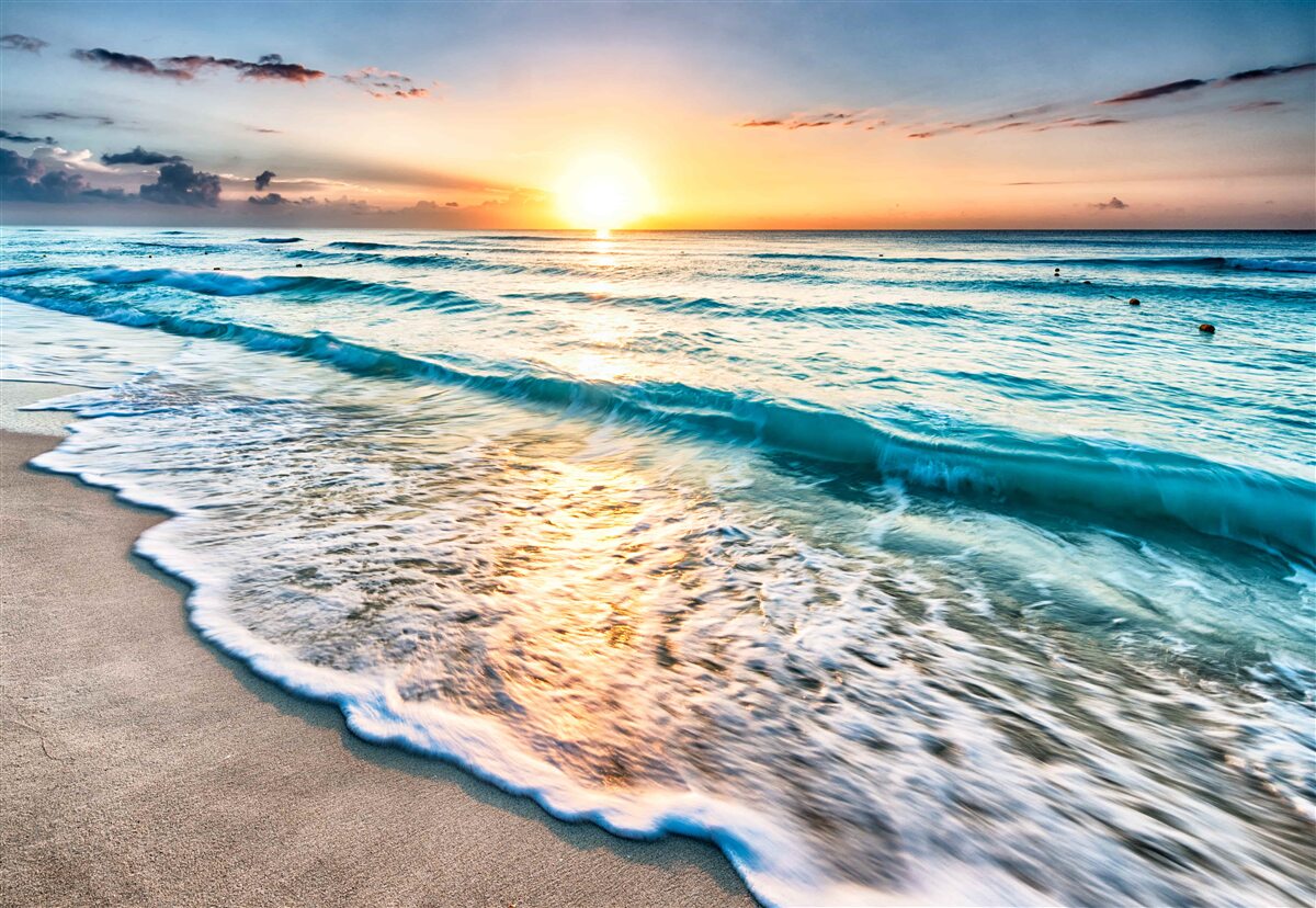 Fototapeten Sonne über dem Meer