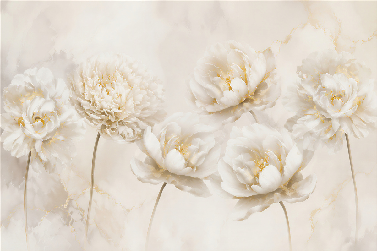 Fototapeten schöne weiße Baumwollblumen