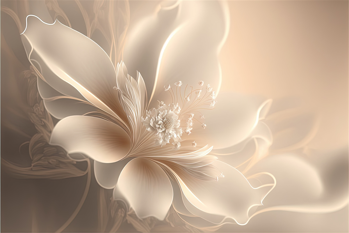 Fototapeten zarte Blume weiß wie Schnee