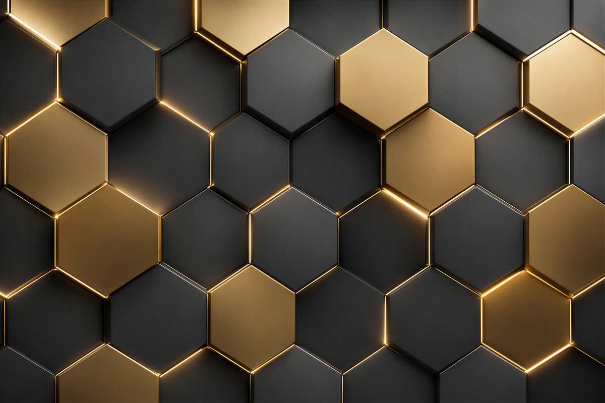 Fototapeten schwarz-goldene geometrische Formen