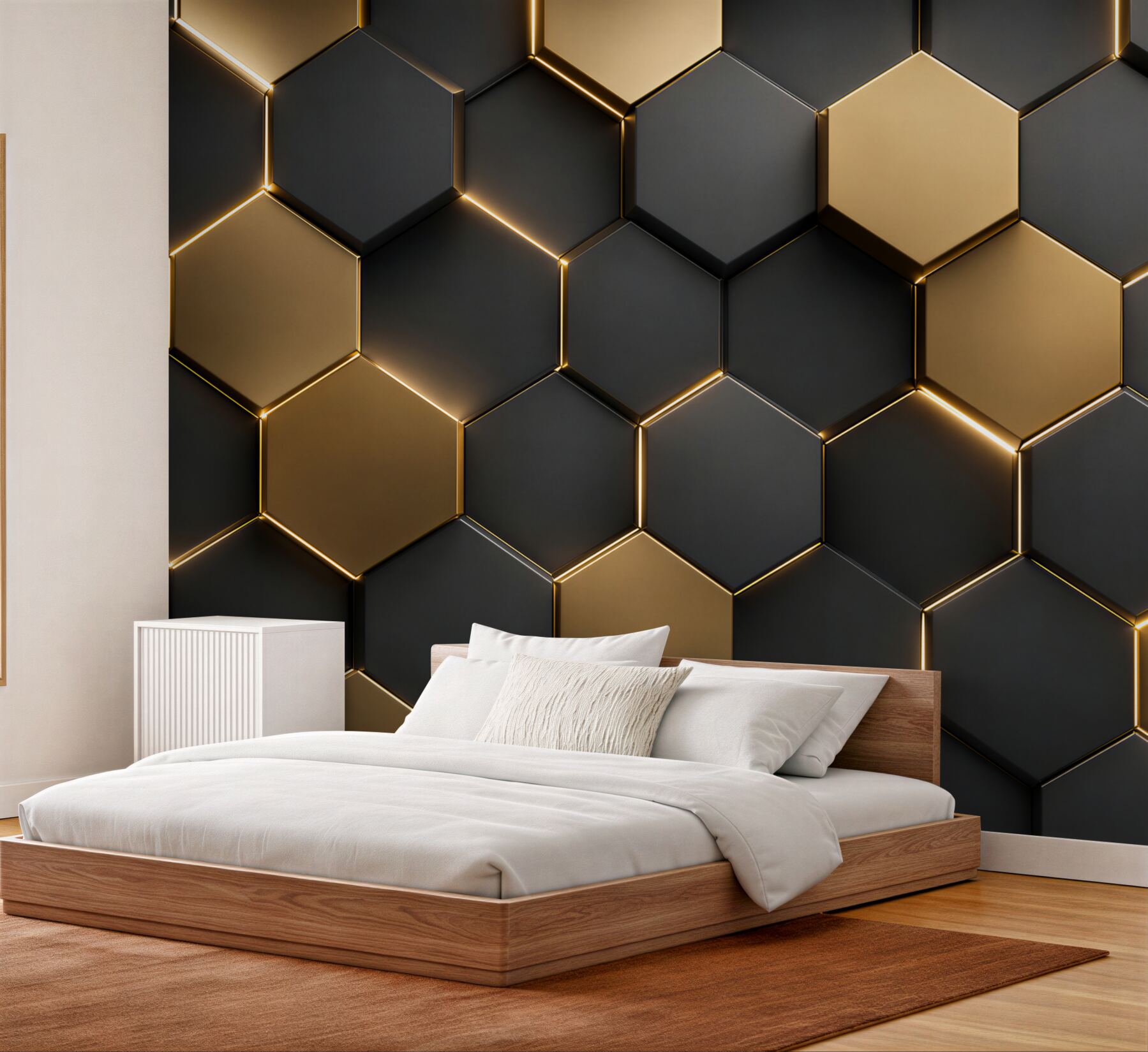 Fototapeten schwarz-goldene geometrische Formen