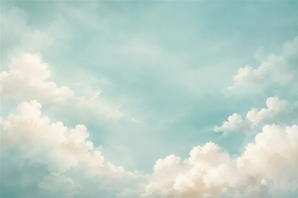 Fototapeten Wolken über ruhigem Wasser
