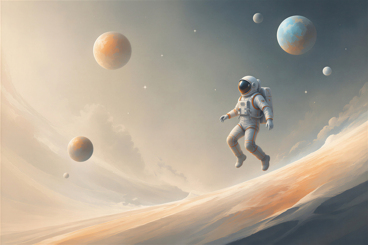 Fototapeten Astronaut im Weltraum